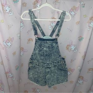 Lings Jeans Company Acid Wash Short Overalls